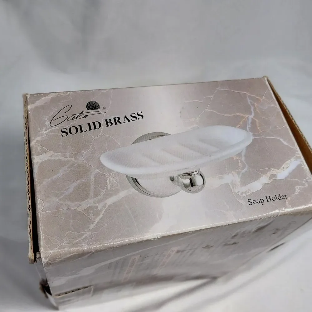 Vintage Gatco Franciscan Soap Holder Chrome Over Solid Brass New In Box NOS